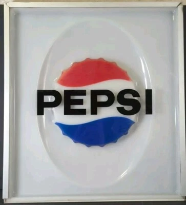 VINTAGE 60s 70s PEPSI COLA 3 D Bottle Cap Store Sign Advertising 20.5x18.5" - Image 1 of 4