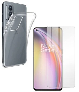 For ONEPLUS NORD 2 5G TEMPERED GLASS SCREEN PROTECTOR + CLEAR SILICONE TPU CASE - Picture 1 of 12