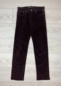 Versace Jeans Couture Vintage 90s Burgundy Velvet Corduroy Pants Mens 32 Size - Picture 1 of 11