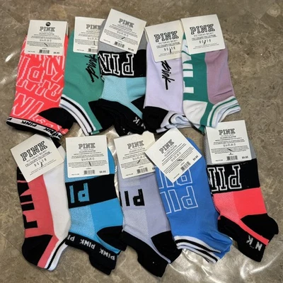 Nuevo paquete de 10 pares de calcetines rosas Victoria’s Secret Foto 1 de 3