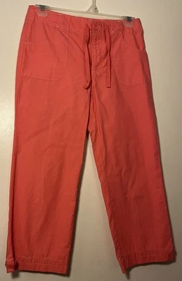 Old Navy girls Peach / Orange capri pants button zip Size 12 - Image 1 of 3