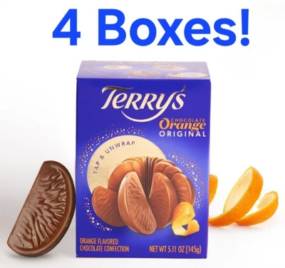Naranjas de chocolate con leche Terry's (paquete de 4) 5,53 oz cada una - 20,46 oz en total.  BB 4-2027 Foto 1 de 4