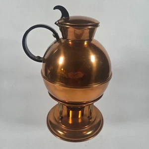 Vintage Copper Coffee Carafe Samovar w/ Warmer Stand Mid Century Modern - Picture 1 of 16