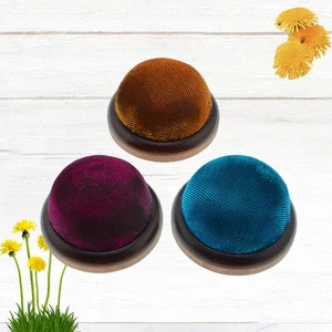 3PCS Wooden Base Pin Cushion Fashion Glitter Needle Cushion DIY Handcraft - Imagen 1 de 11