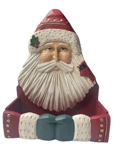 Vintage Midwest Of Cannon Falls Handcrafted Wooden Santa Bard Box Wall Hanging - Picture 1 of 10