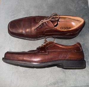 ECCO Brown Oxfords Shoes Mens Size 47 Formal Dress Leather Fancy Lace Up - Picture 1 of 18