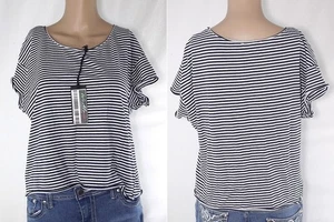 Zara Womens Blue White Short Sleeve Jersey Size Eur S Small - Picture 1 of 9