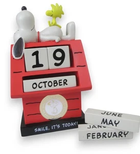 Calendario perpetuo Snoopy Woodstock cacahuetes decoración de escritorio sello casa para perros como está - Imagen 1 de 7
