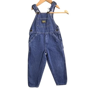 Mono de Colección OshKosh B'gosh Niños Talla 4 Azul Denim Chaleco Carpintero Clásico Y2K Foto 1 de 4