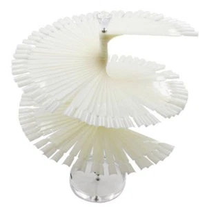 120 Color Spiral Fan shape Nail Tips Stick Polish Display Stand Holder NATURAL - Picture 1 of 2