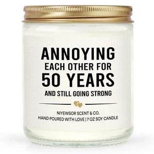 50th Anniversary Candle 50th Wedding Anniversary Gifts for Couple 50th Annive... - Picture 1 of 7