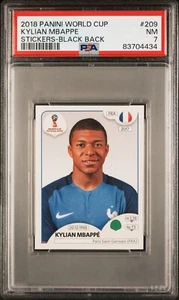2018 Panini World Cup Stickers-Black Back #209 Kylian Mbappe PSA 7 NM - Picture 1 of 3