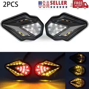 2x Flush Mount Motorcycle Indicators Amber Flowing LED Turn Signal Blinker Light - Picture 1 of 12