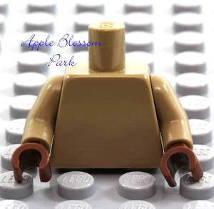 NUOVO LEGO Minifig Plain BUSTO TAN SCURO - Tomaia corpo bianco Star Wars con mani marroni - Foto 1 di 1