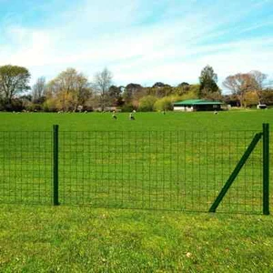Euro Fence Garden Fence Mesh Barrier Patio Backyard Lawn Green Steel vidaXL - Picture 1 of 4
