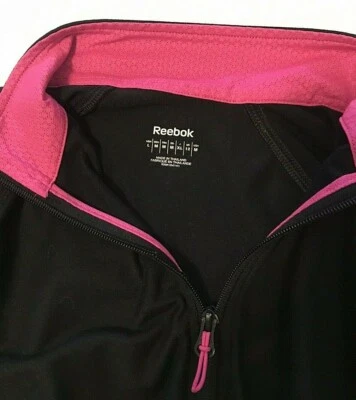 Chaqueta Reebox para mujer negra/rosa Yoga ropa deportiva ejercicio cremallera talla M usada Foto 1 de 4