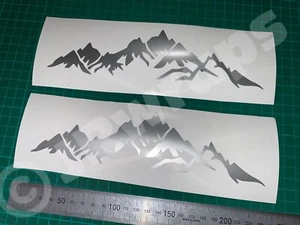 (X2) Calcomanías pegatinas de montaña 220x60 mm cámper autocaravana autocaravana brillo plateado - Imagen 1 de 6