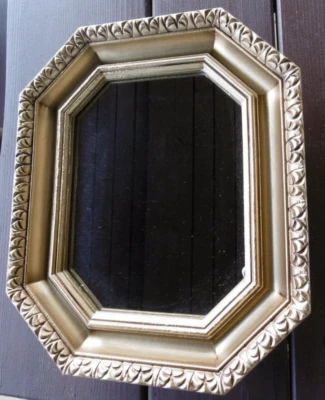 Wand Spiegel/Serviertablett Kunststoff eckig Gold farbig ca. 27,5 x 33  x 4,5 cm - Bild 1 von 4