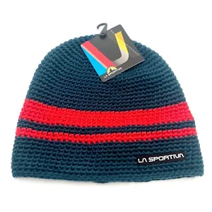 La Sportiva Zephir Beanie Blue Red Opal Hibiscus Knit New Large Fleece Lined X38 - Picture 1 of 2