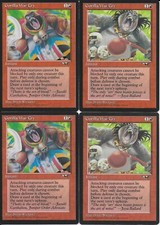 MTG: GORILLA WAR CRY dual art Alliances COMMON; played, Excellent condition x4