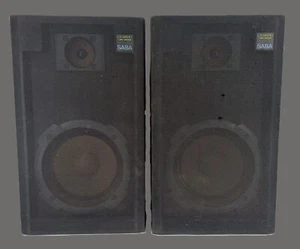 Lot 2 enceintes noires SABA modèle CE9930 2 Way Speaker 35W - Dim :24x21x41 cm - Foto 1 di 24