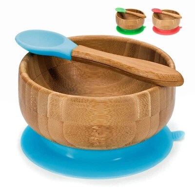 Baby Babyschale aus Bambus - Bambusschale Kinder Breischale Schüssel m. Saugnapf - Bild 1 von 4