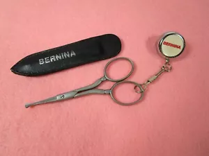 BERNINA Clip-on Retractable SCISSORS Shears Leather Case, Quilting Needlework - Picture 1 of 3