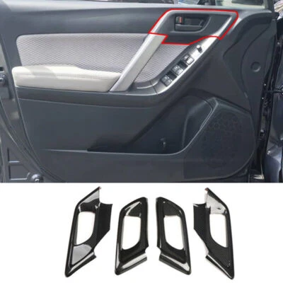 适用于斯巴鲁 Forester 2014 - 2018 碳纤维风格内门把手框架盖 — 第 1/4 张图片
