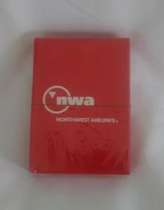 Red Vintage NWA Northwest Airlines logoed playing cards unopened and in wrappers - Picture 1 of 2