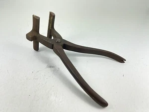 Vintage Leather Working Stretching Pliers Hammerhead 3.5" Head 8.5" L - Imagen 1 de 12
