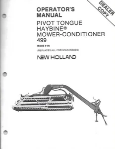 NEW HOLLAND Operator's Manual For Pivot Tongue Haybine Mower Conditioner 499 - Picture 1 of 1