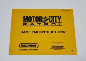 Motor City Patrol Nintendo NES Instruction Manual - Booklet USA - Imagen 1 de 4