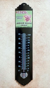 Thermometer 30cm Emailschild Orchidee Echtemaille 800°C Fabr. in frankreich - Bild 1 von 2
