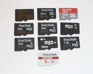 10 x TARJETAS MULTIMEDIA MIXTAS MICRO SD CÁMARA DIGITAL 128GB 32GB 16GB 8GB 2GB 1GB - Imagen 1 de 1