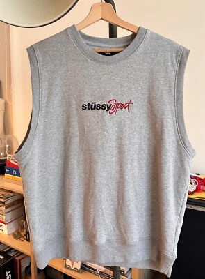 Новый без ценников Stussy Sport хлопок флис жилет вересковый серый мужской большой - Изображение 1 из 4