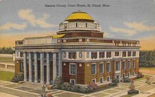 Stearns County Court House St Cloud Minnesota 1951 postcard