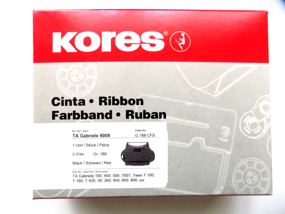 Kores G188CFS Karbon Farbband für Gruppe 188 - Schwarz, 8mmx225m