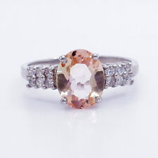 Delicate Padparadscha Sapphire 925 Sterling Silver Handmade Statement Ring