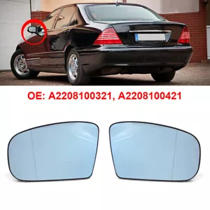 2x Außenspiegel Rück Spiegelgläser Blau für Mercedes Benz W220 S-Klasse - Bild 1 von 9