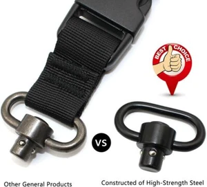 2PCS Sling Swivel Mount QD Quick Release 1.25",Heavy Duty Push Button Swivels - Picture 1 of 5