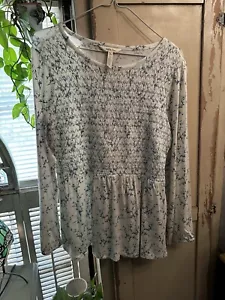 Matilda Jane size medium white with blue flowers tunic top - Picture 1 of 5