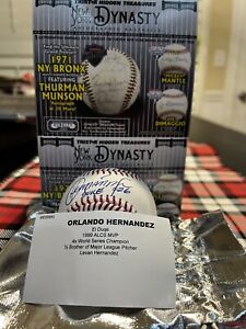Tristar Hidden Treasures Autographed Baseball NY Dynasty Orlando Hernandez