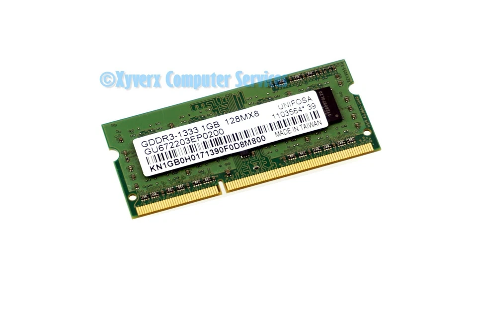 GU672203EP0200 GENUINE UNIFOSA LAPTOP MEMORY 1GB GDDR3-1333 128MX8 (CA67) - Image 1 of 2