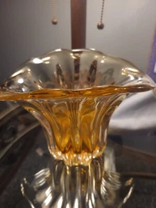 Vintage schöne pfirsichfarbene Murano Glas Vase - Kamera kann keine echte Farbe aufnehmen - - Bild 1 von 16