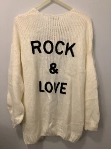 Fashion Rock & Love Cream White Cardigan Sweater Women Large New With Tags USA - Picture 1 of 6