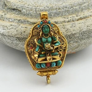 Caja de oración colgante Ghau de plata Buda de medicina hecha a mano de fina calidad de Nepal - Imagen 1 de 5