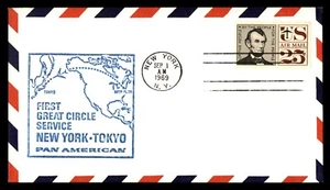 MayfairStamps US First Flight 1969 New York New York to Tokyo Japan Pan American - Picture 1 of 2