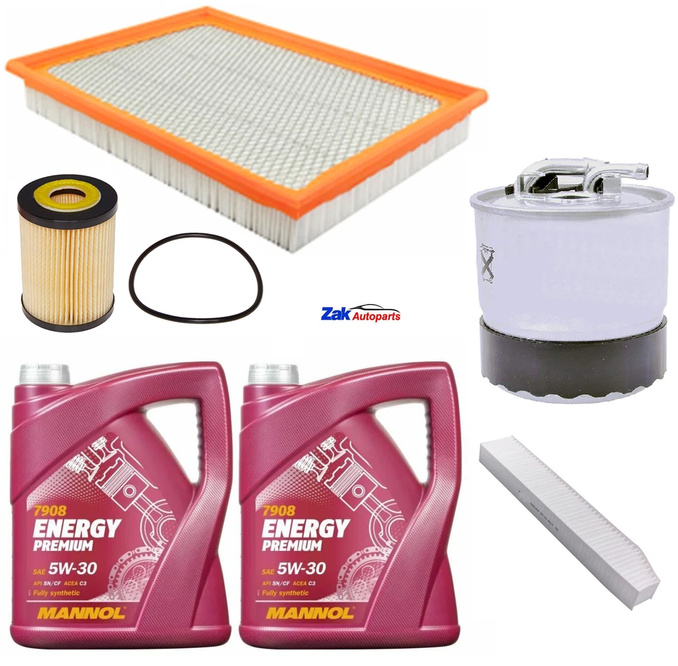 FOR JEEP GRAND CHEROKEE 3.0 CRD 05-10 AIR OIL FUEL CABINFILTER & OIL SERVICE KIT - Image 1 of 1