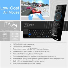 *USA* F10 Pro 2.4G Wireless Remote Control Fly Air Mouse Keyboard + Mic Speaker