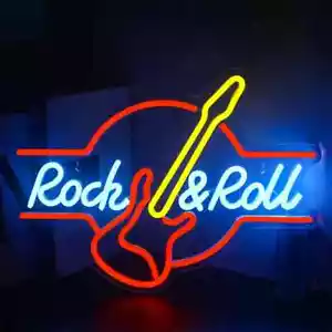 Chitarra musicale live personalizzata personalizzata rock and roll insegna al neon luce LED - Foto 1 di 4